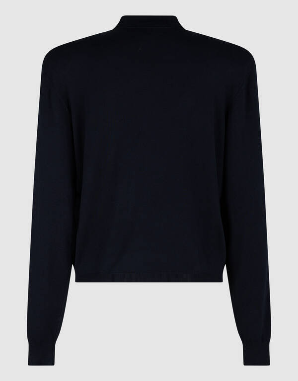 Gebreide Longsleeve Polo Donkerblauw SHOEBY WOMEN