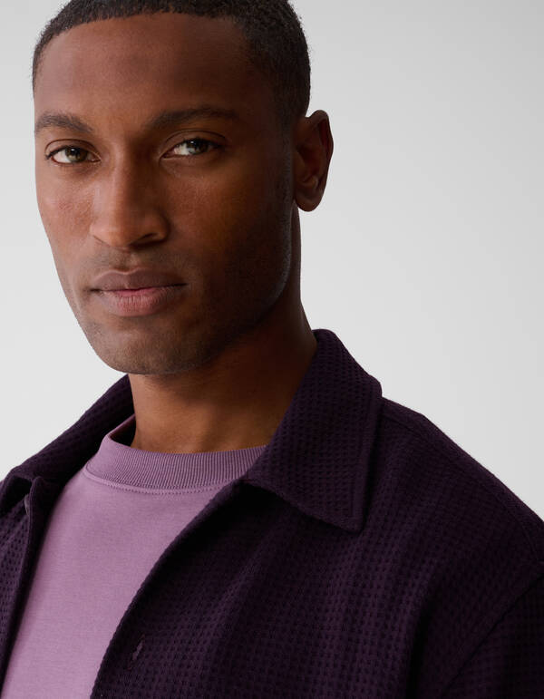 Waffle Overshirt Donkerrood SHOEBY MEN