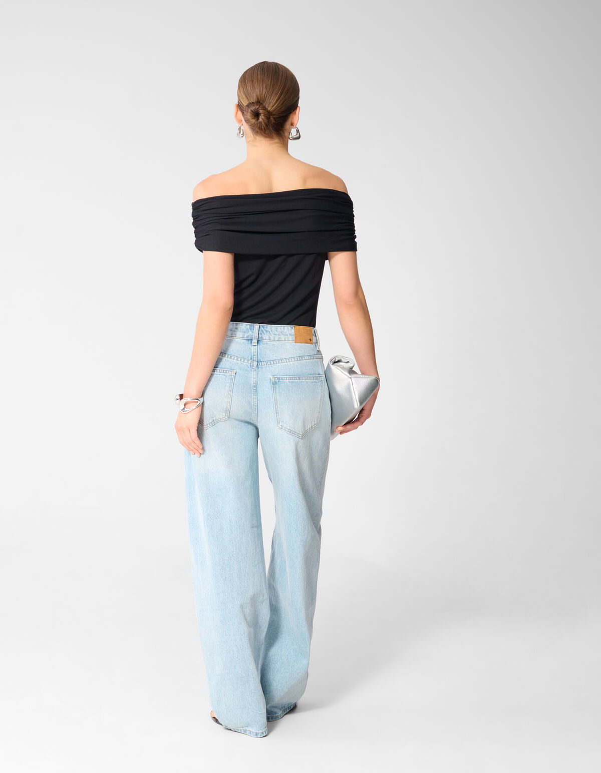 Off Shoulder Top Zwart SHOEBY WOMEN