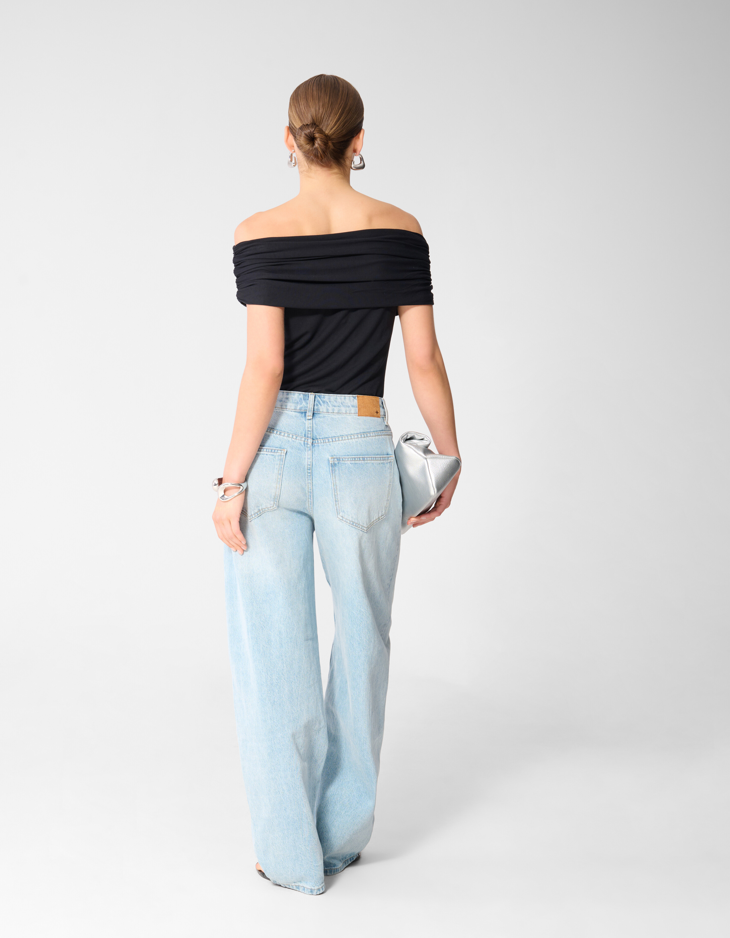 Off Shoulder Top Zwart SHOEBY WOMEN