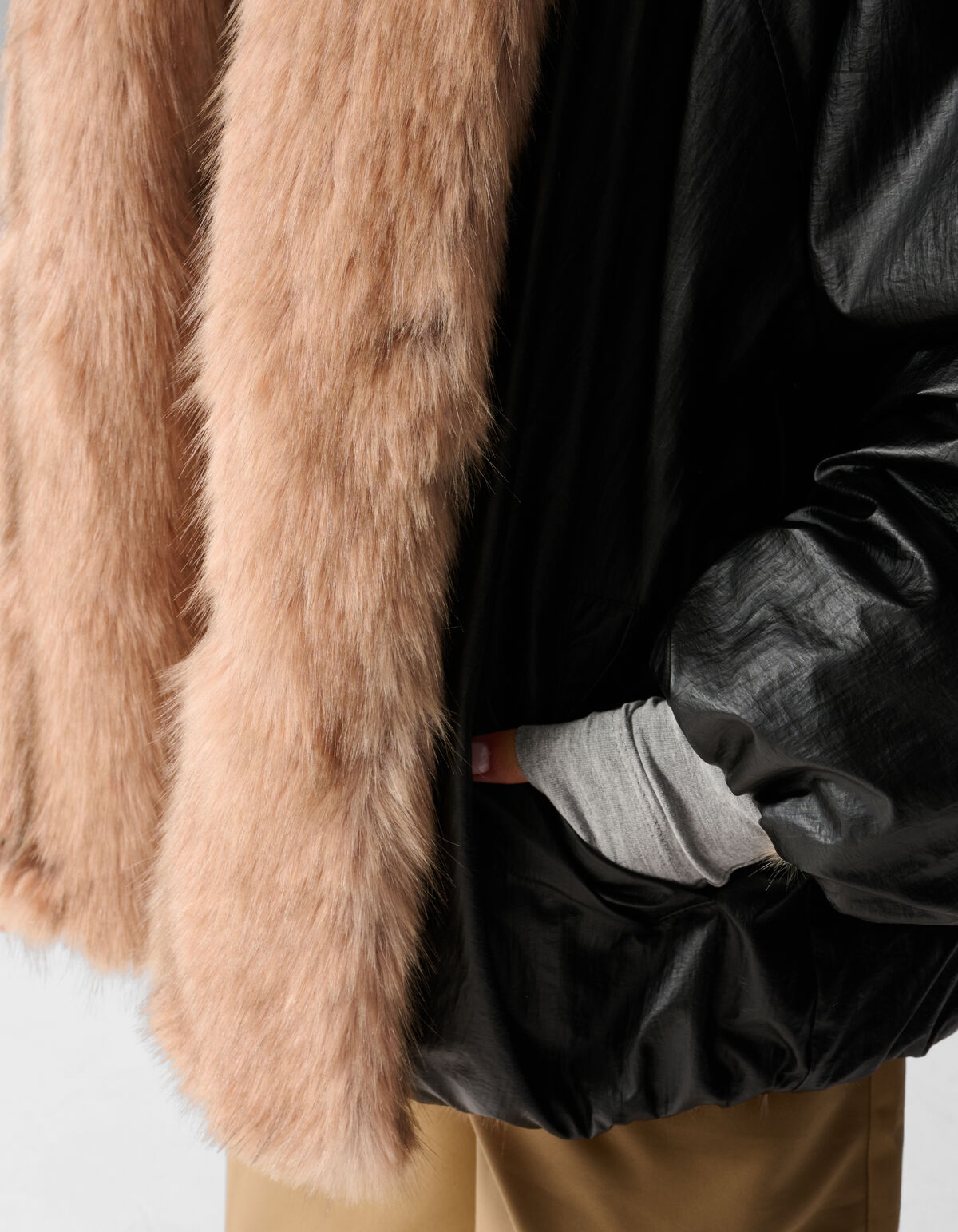 Reversible Nylon Faux Fur Jack Zwart By Anna SHOEBY WOMEN