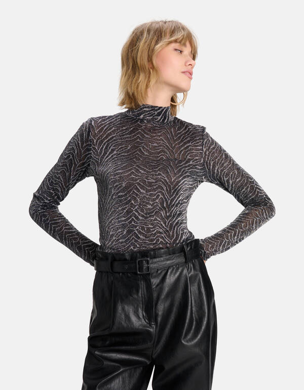 Glitter Mesh Top Zilver SHOEBY WOMEN