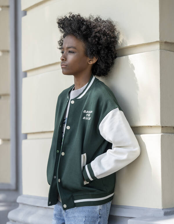Varsity Bomber Jack Donkergroen SHOEBY BOYS