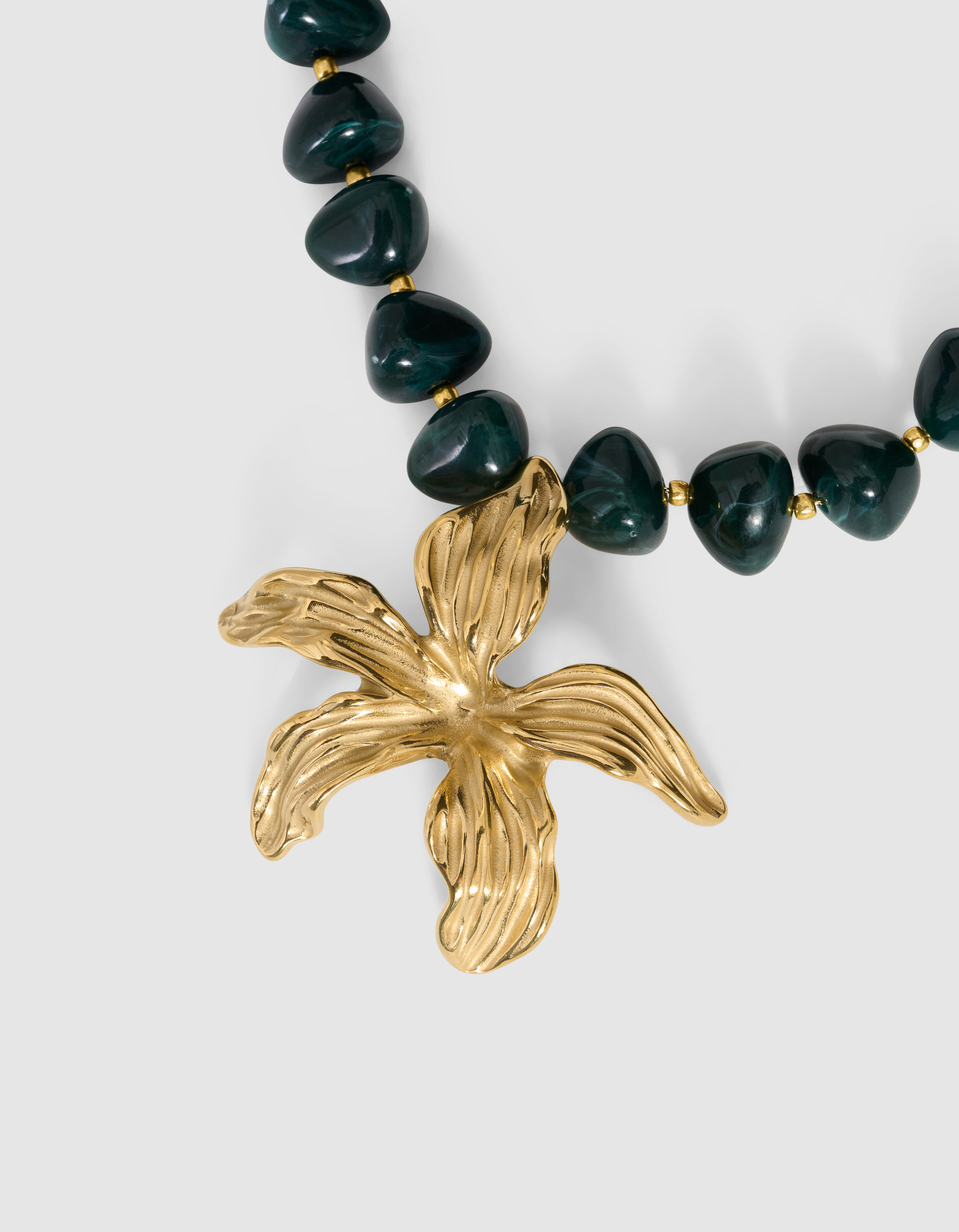 Flower Ketting Donkergroen SHOEBY ACCESSOIRES