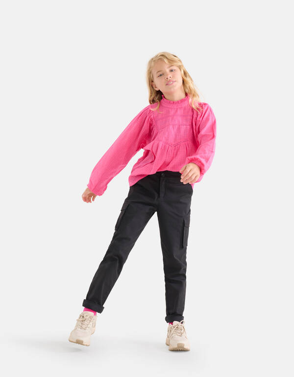 Tape Detail Blouse Roze SHOEBY GIRLS