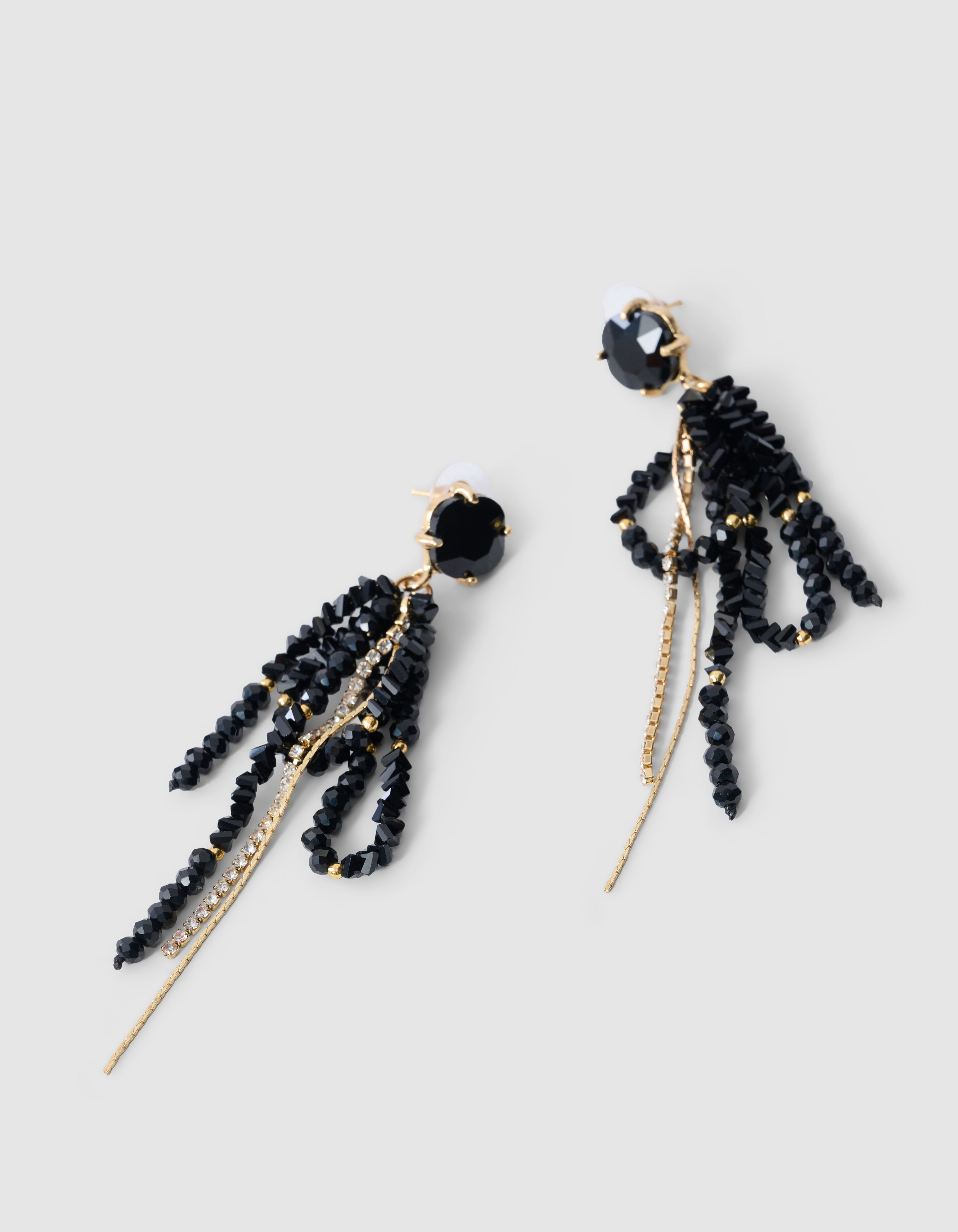 Beaded Strass Oorbellen Zwart SHOEBY ACCESSOIRES