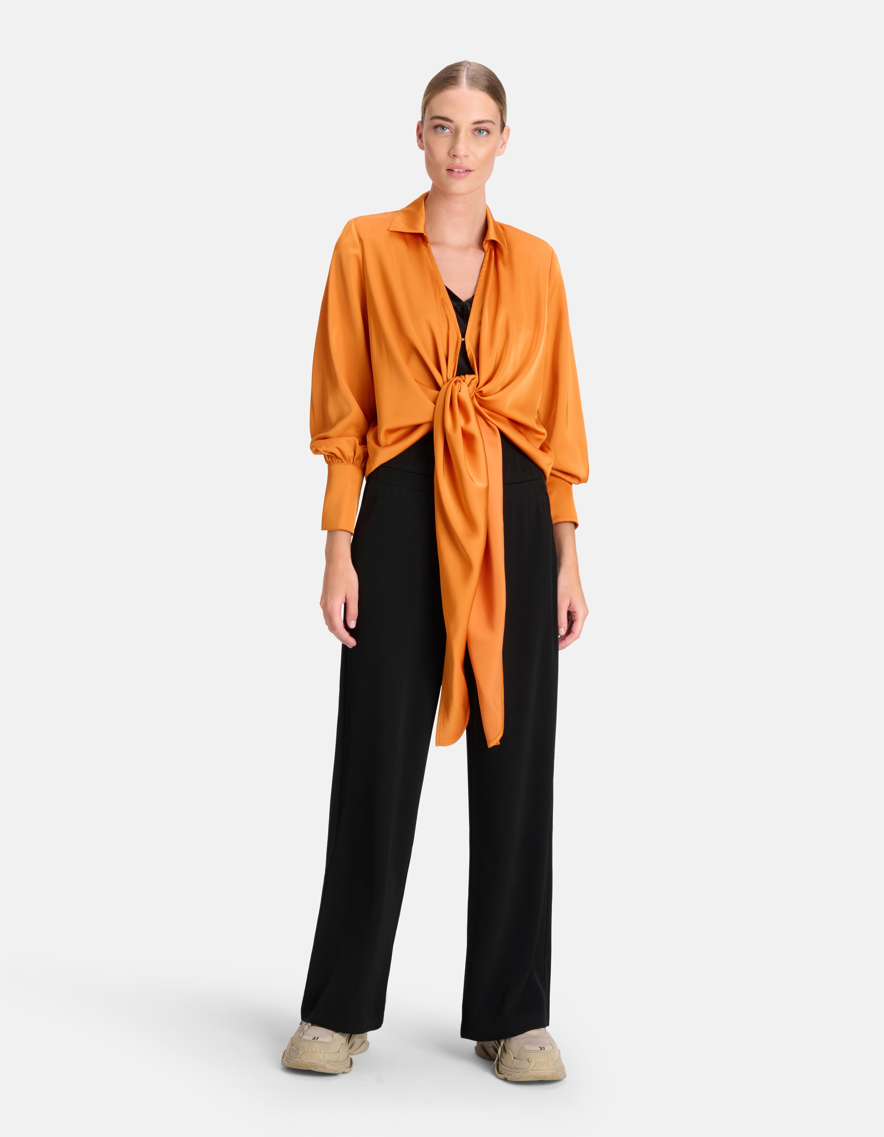 Satijnen Blouse Oranje By Mieke SHOEBY WOMEN