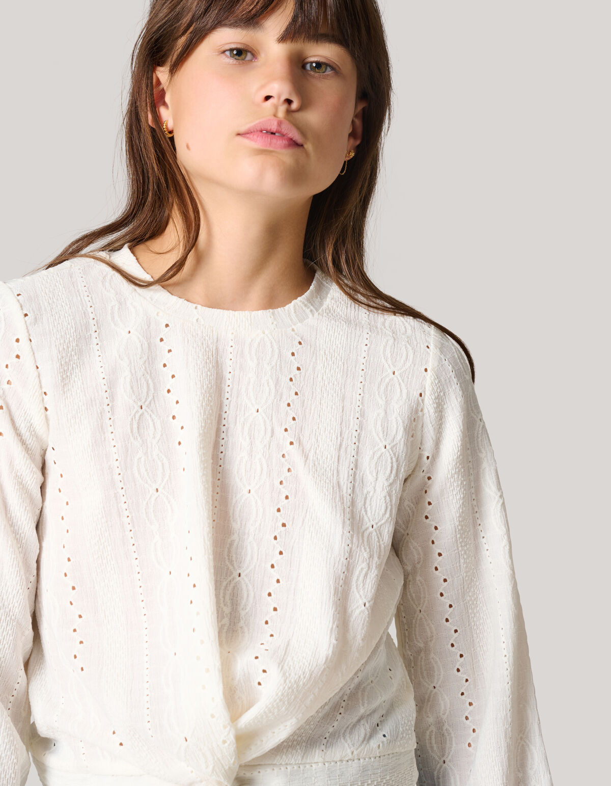 Ajour Top Gebroken Wit SHOEBY GIRLS