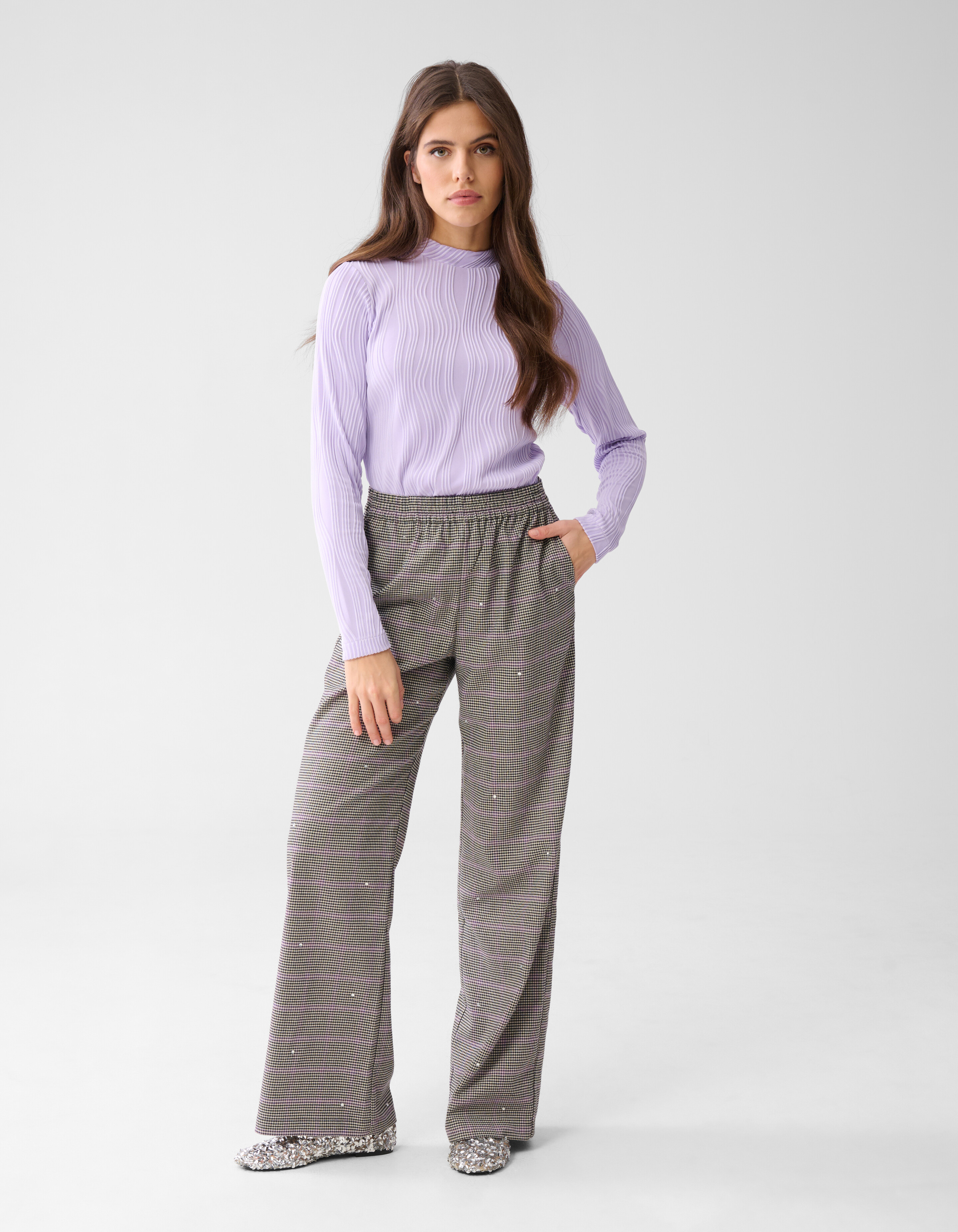 Swirl Crinkle Top Lichtpaars SHOEBY WOMEN