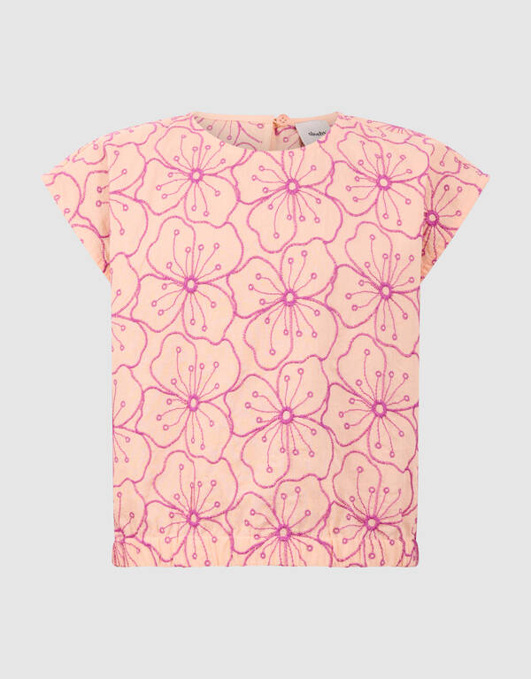 Flower Embroidery Blouse Lichtoranje SHOEBY GIRLS