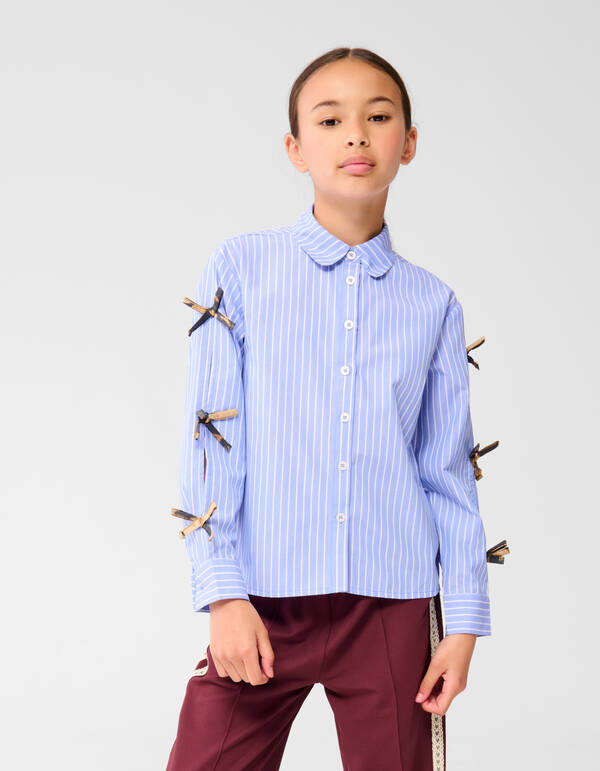 Strik Striped Blouse Blauw SHOEBY GIRLS