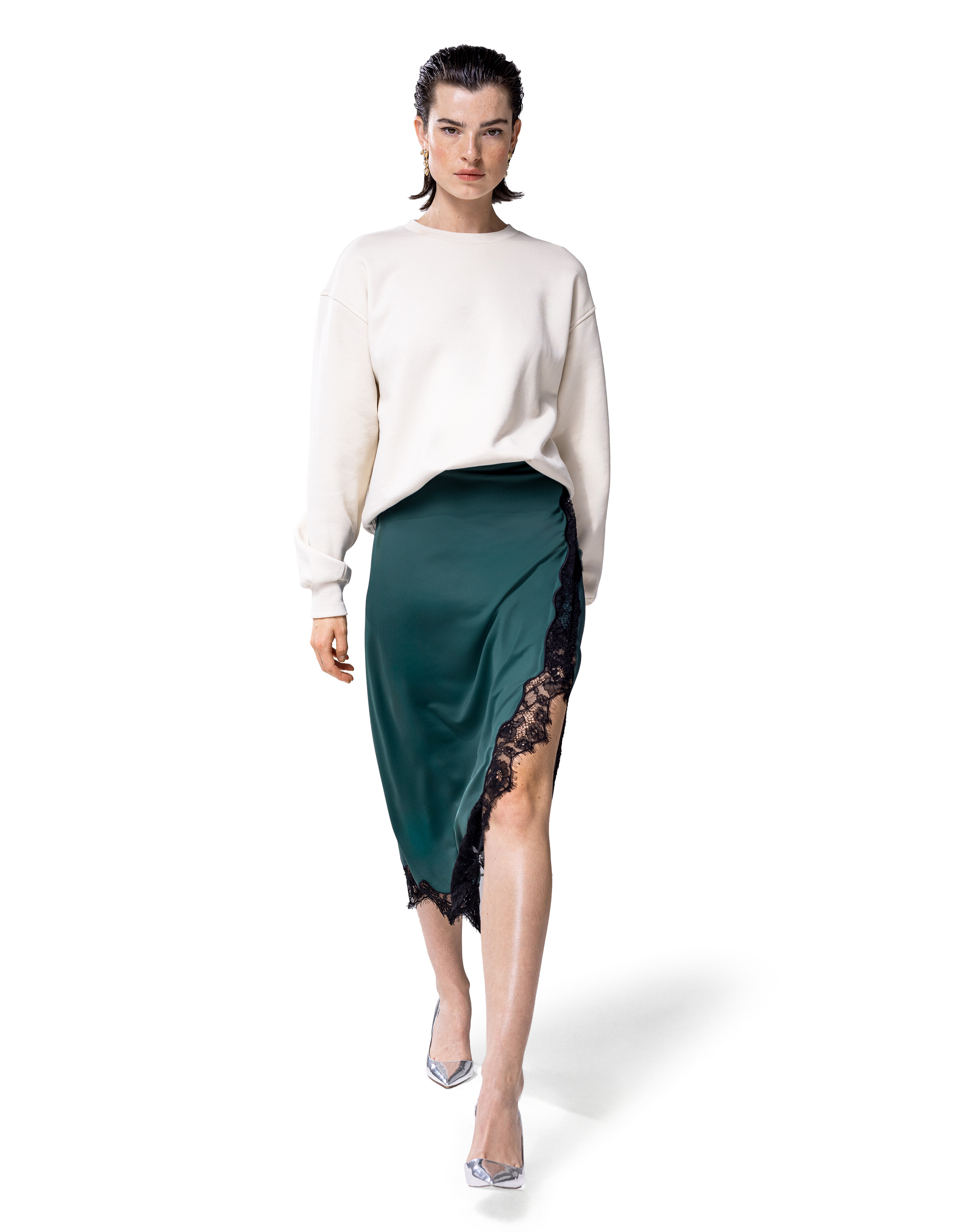 Kanten Travel Rok Donkergroen SHOEBY WOMEN