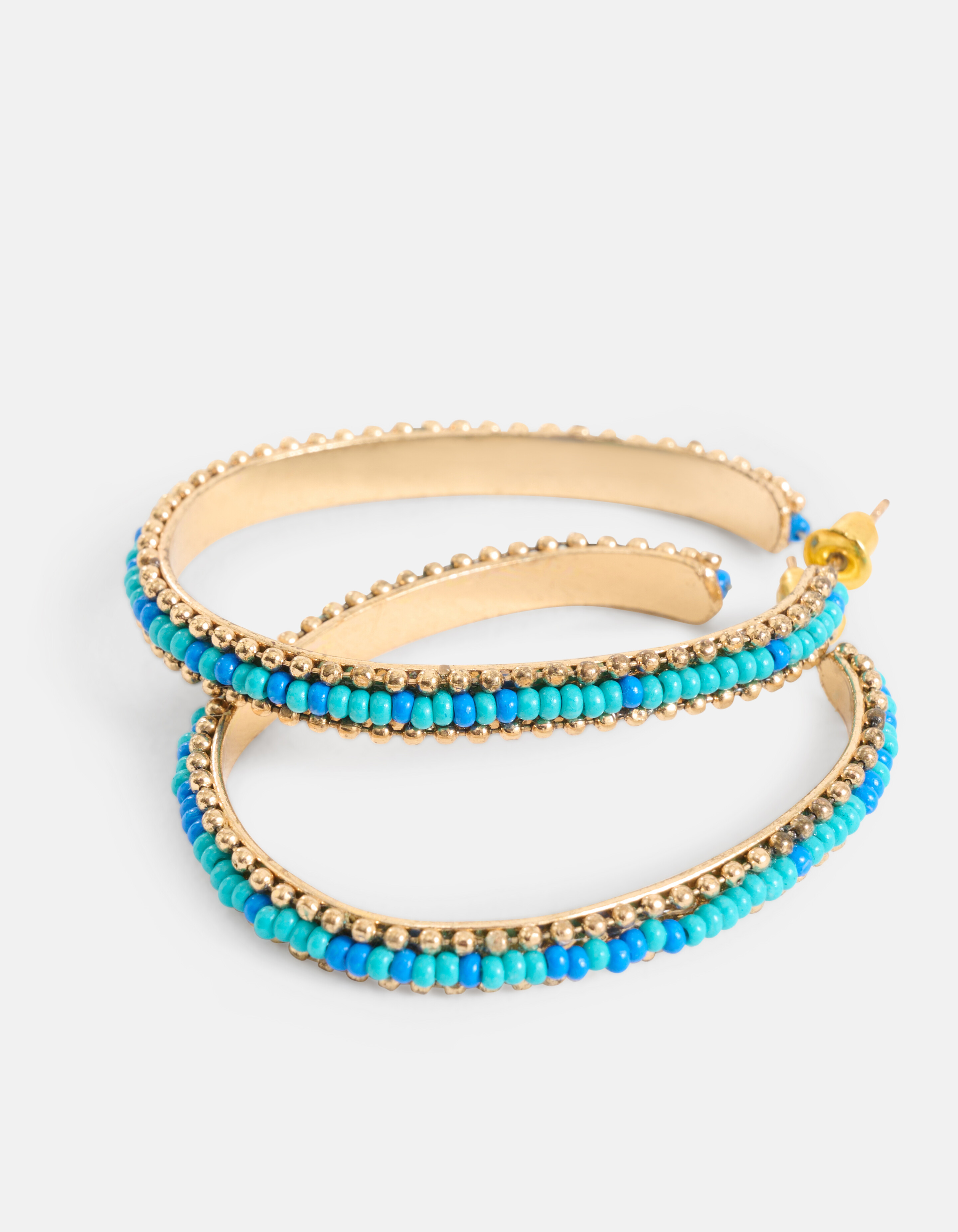 Ovale Beaded Hoops Oorbellen Blauw SHOEBY ACCESSOIRES