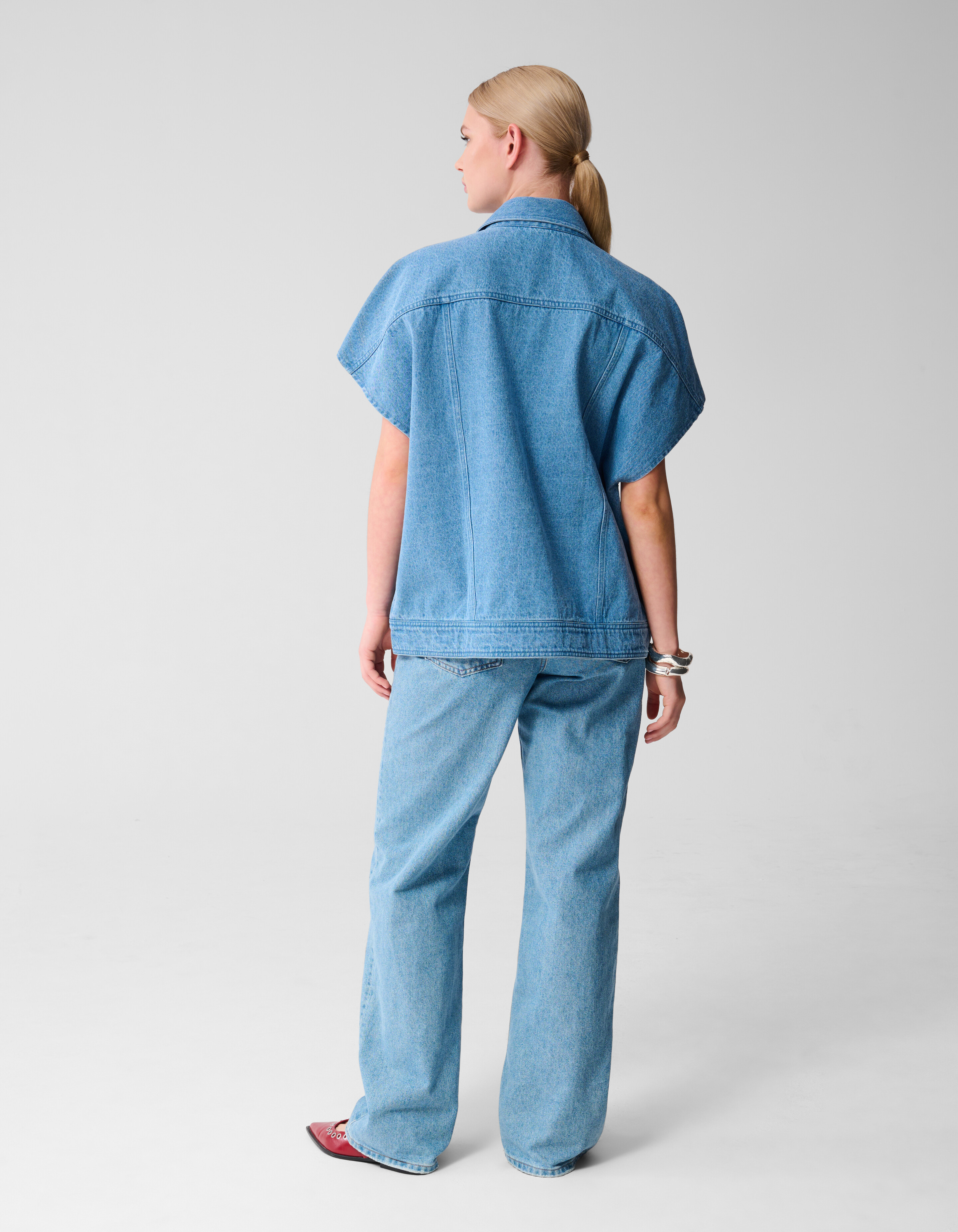 Oversized Denim Gilet Blauw SHOEBY WOMEN