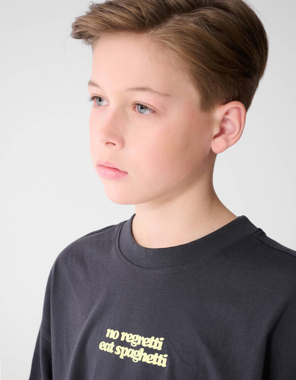 Spaghetti Artwork T-shirt Donkergrijs SHOEBY BOYS