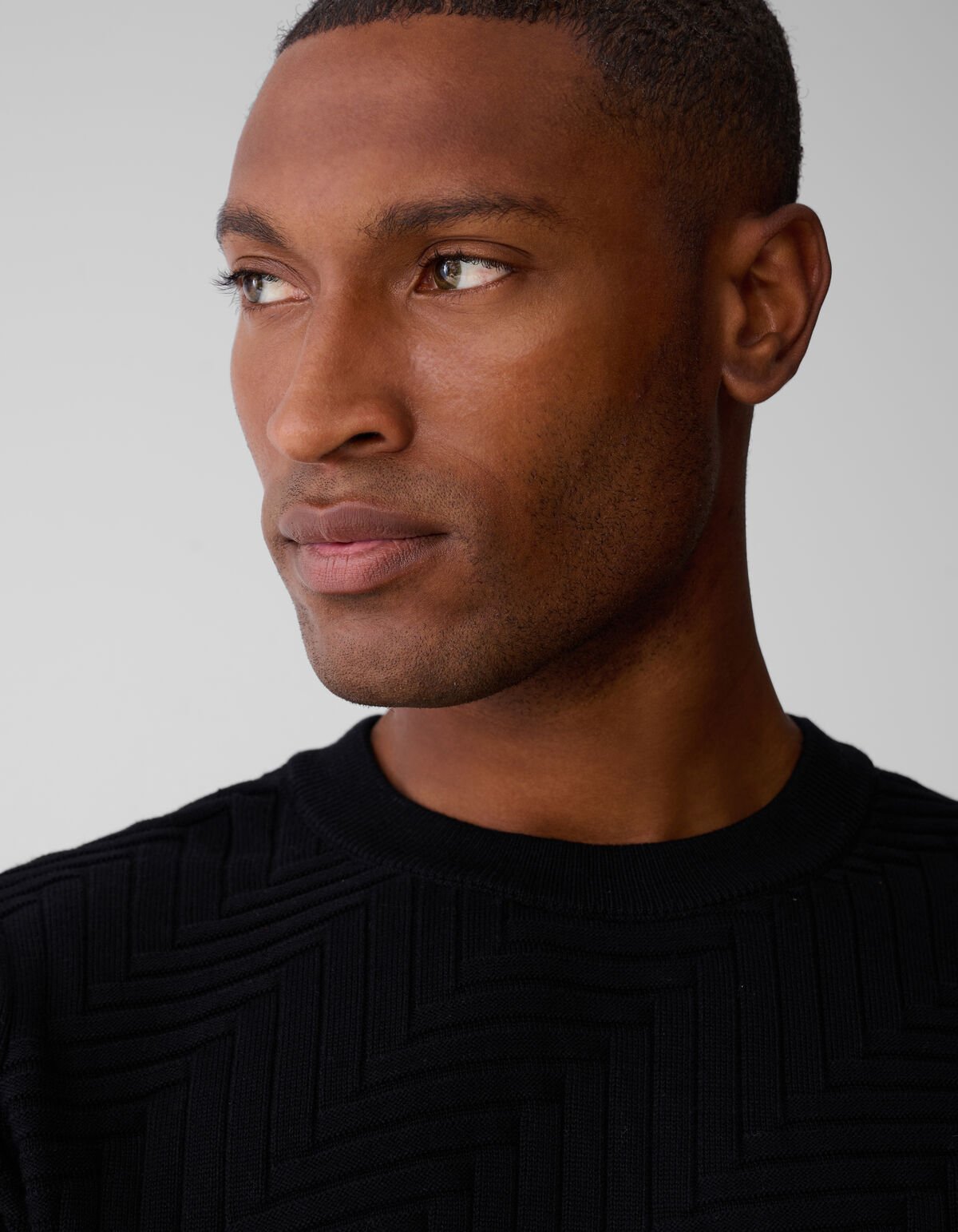 Structuur Knit Sweater Zwart SHOEBY MEN
