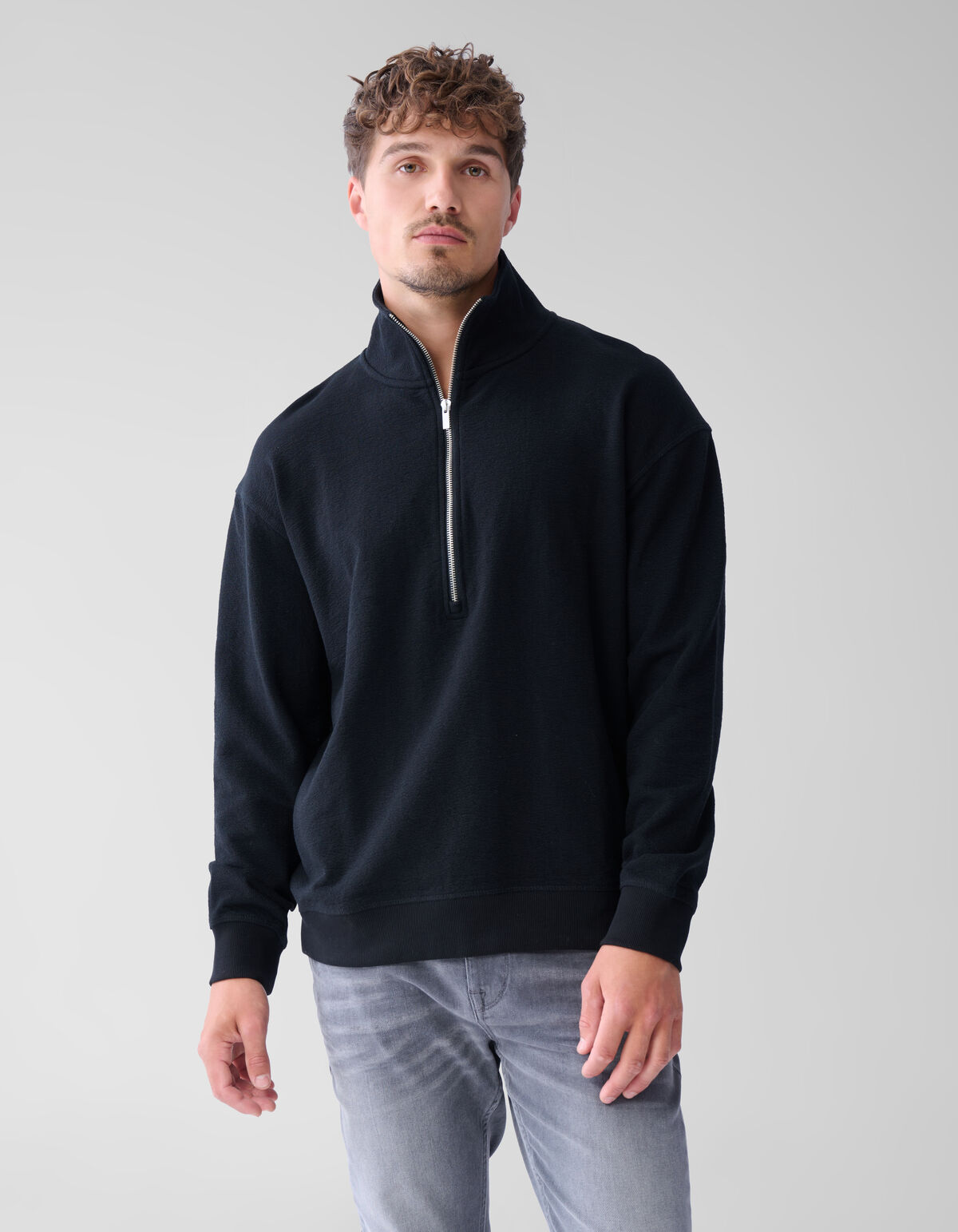 Zipper Sweater Zwart SHOEBY MEN