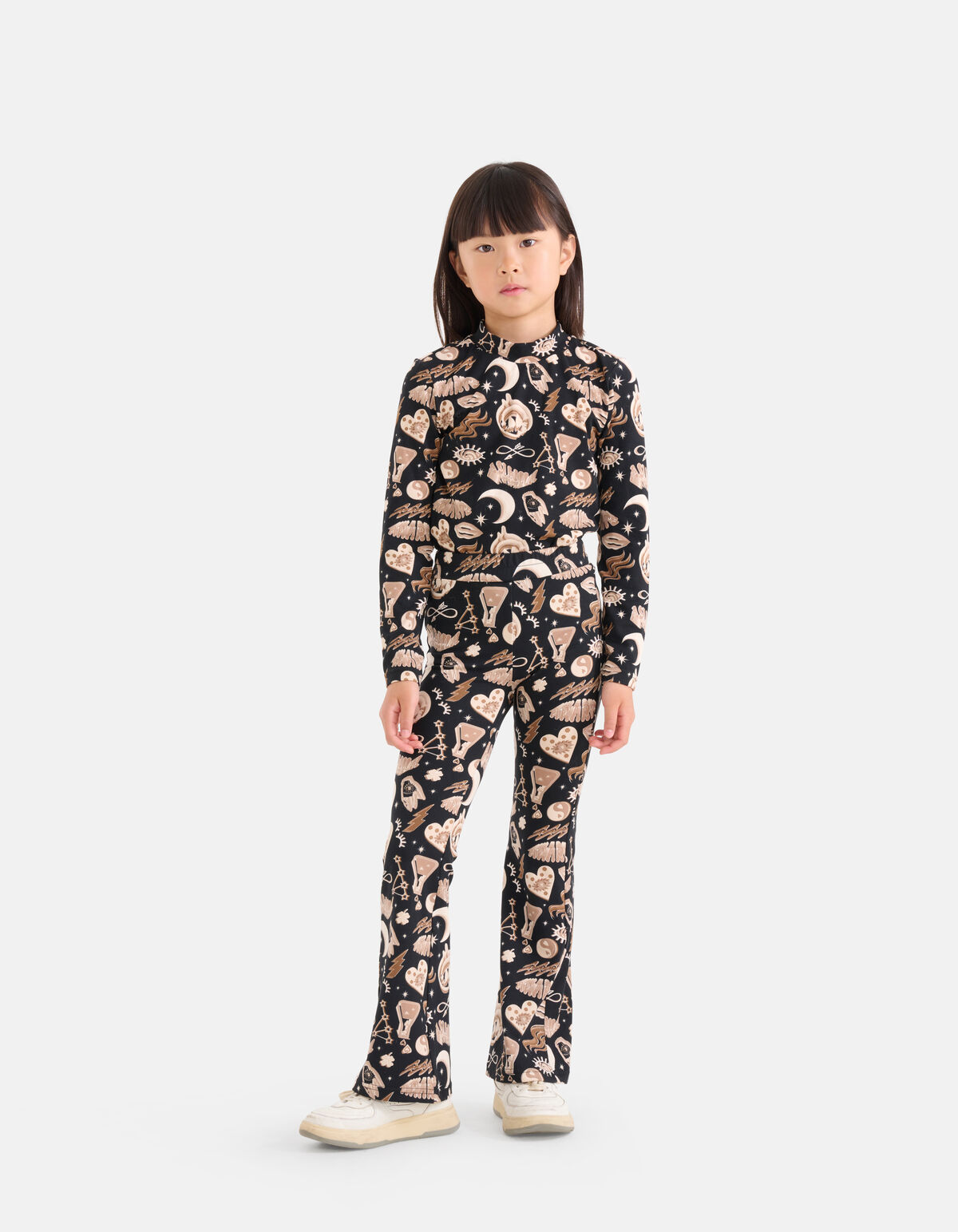 Printed Flared Broek Bruin SHOEBY GIRLS