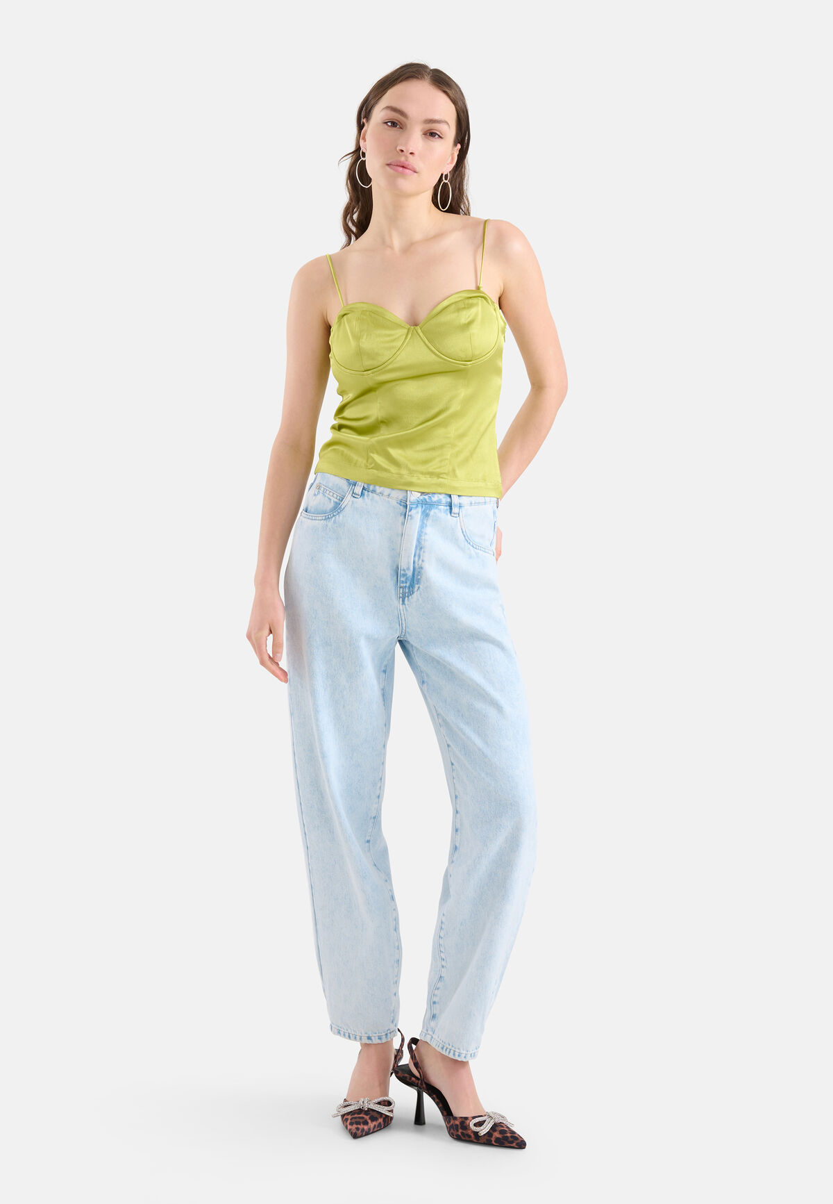 Satijnen Corset Top Groen SHOEBY WOMEN
