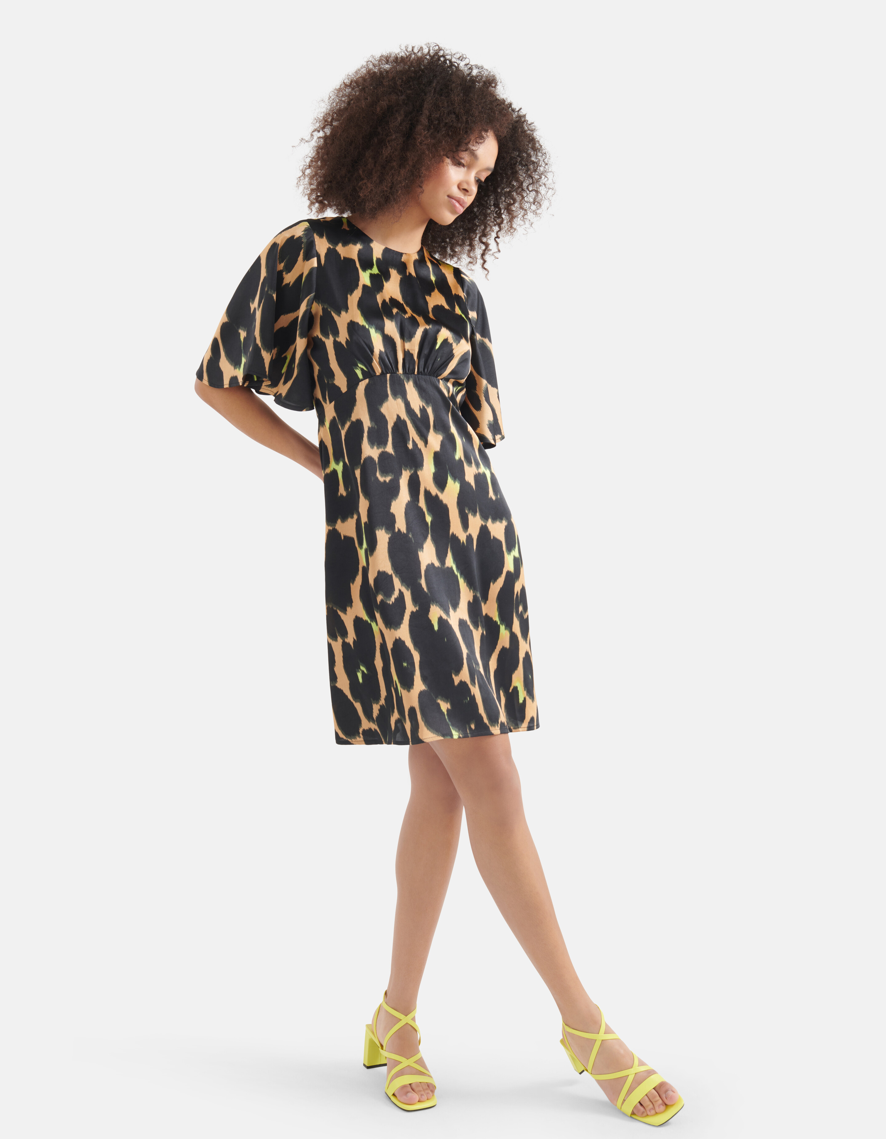Leopard Midi Jurk Bruin SHOEBY WOMEN