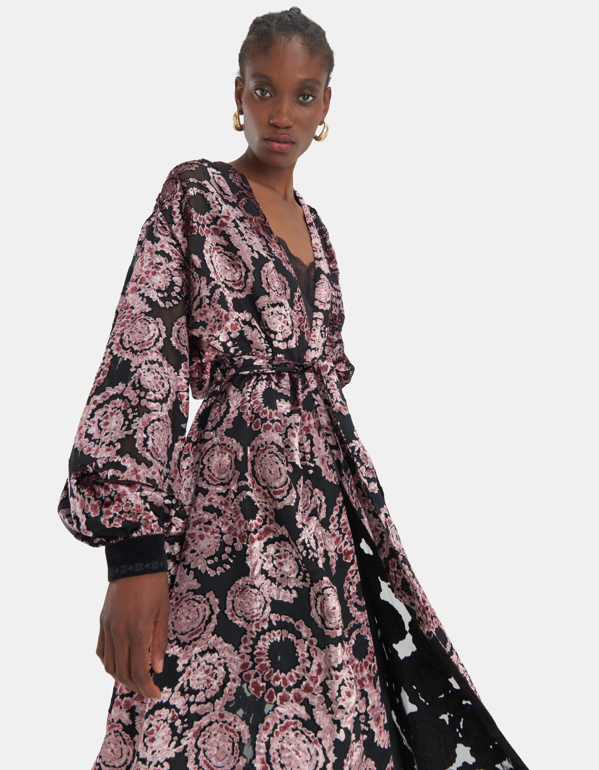 Pink Burnout Kimono