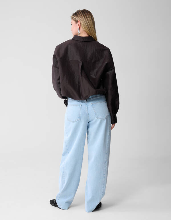 Croco Blouse Donkerbruin SHOEBY WOMEN