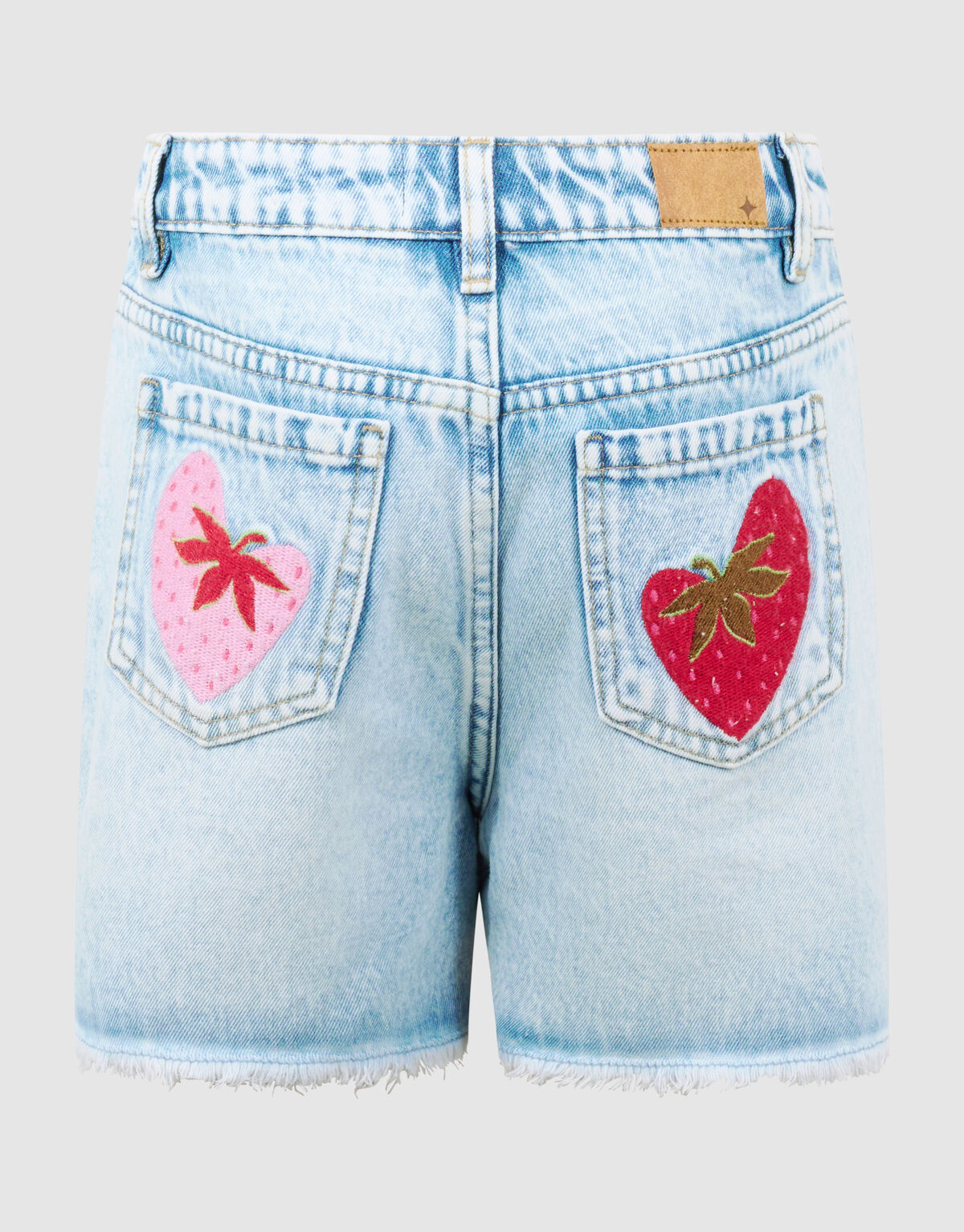 Strawberry Embroidery Short Blauw JILL&MITCH