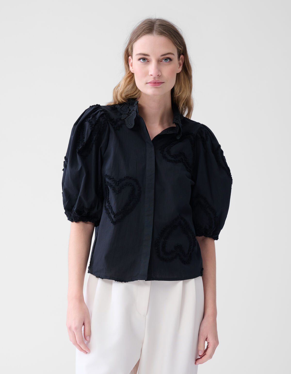 Puff Heart Top Zwart SHOEBY WOMEN