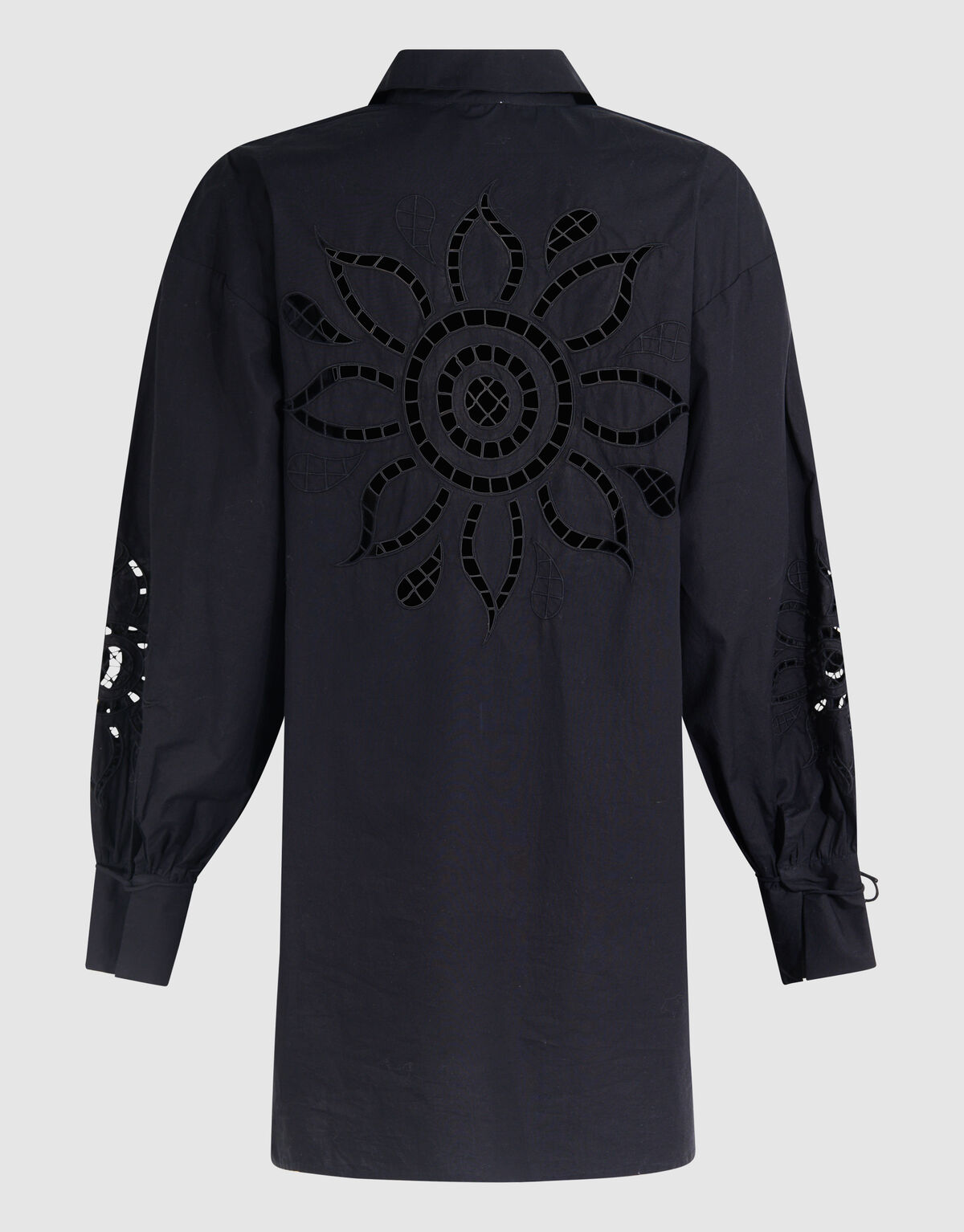 Embroidery Midi Jurk Zwart SHOEBY WOMEN