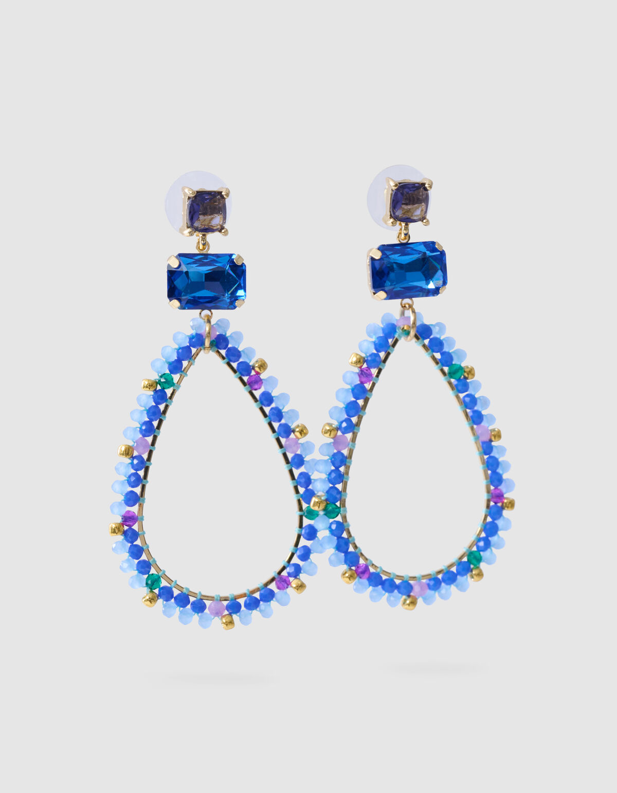 Statement Oval Oorbellen Blauw SHOEBY ACCESSOIRES