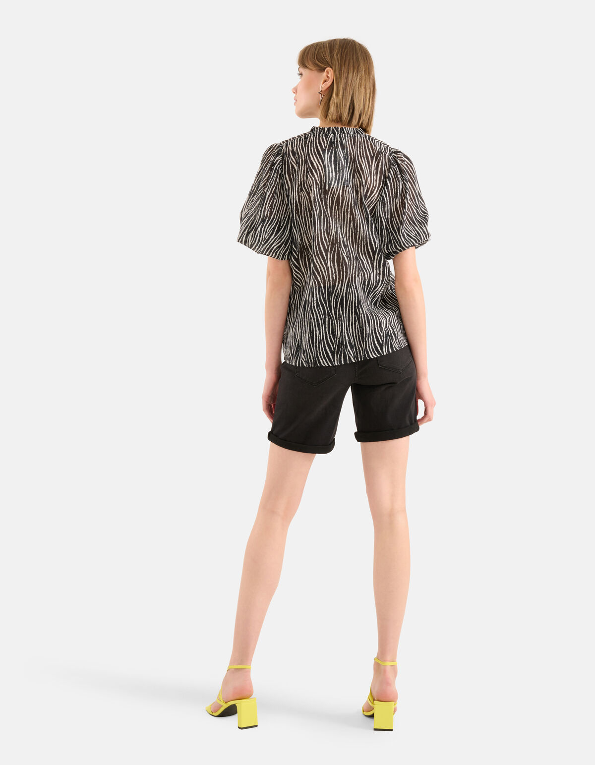 Zebra Voile Blouse Zwart SHOEBY WOMEN