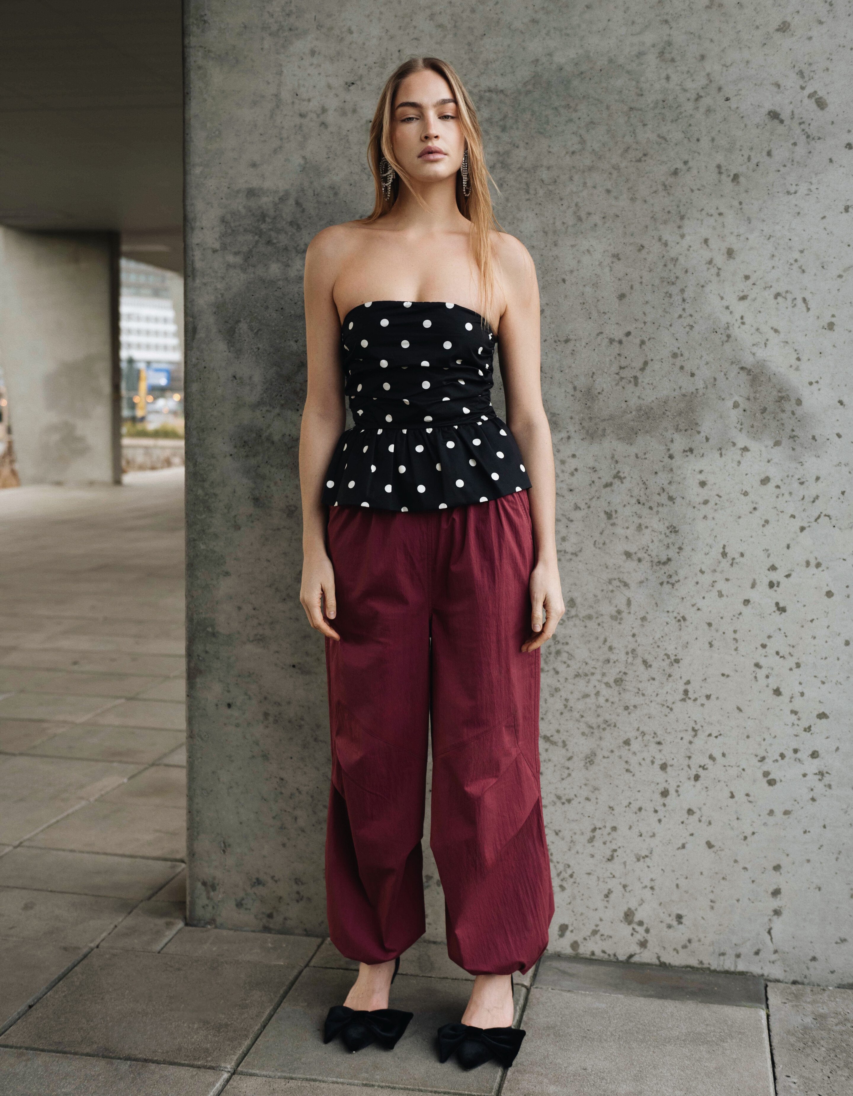 Balloon Fit Jog Broek Donkerrood SHOEBY WOMEN