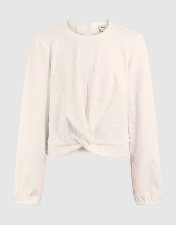 Heart Wrap Longsleeve Top Gebroken Wit SHOEBY GIRLS