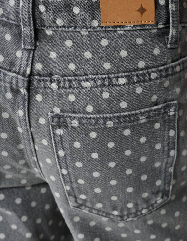 Wide Leg Dot Jeans Grijs SHOEBY GIRLS