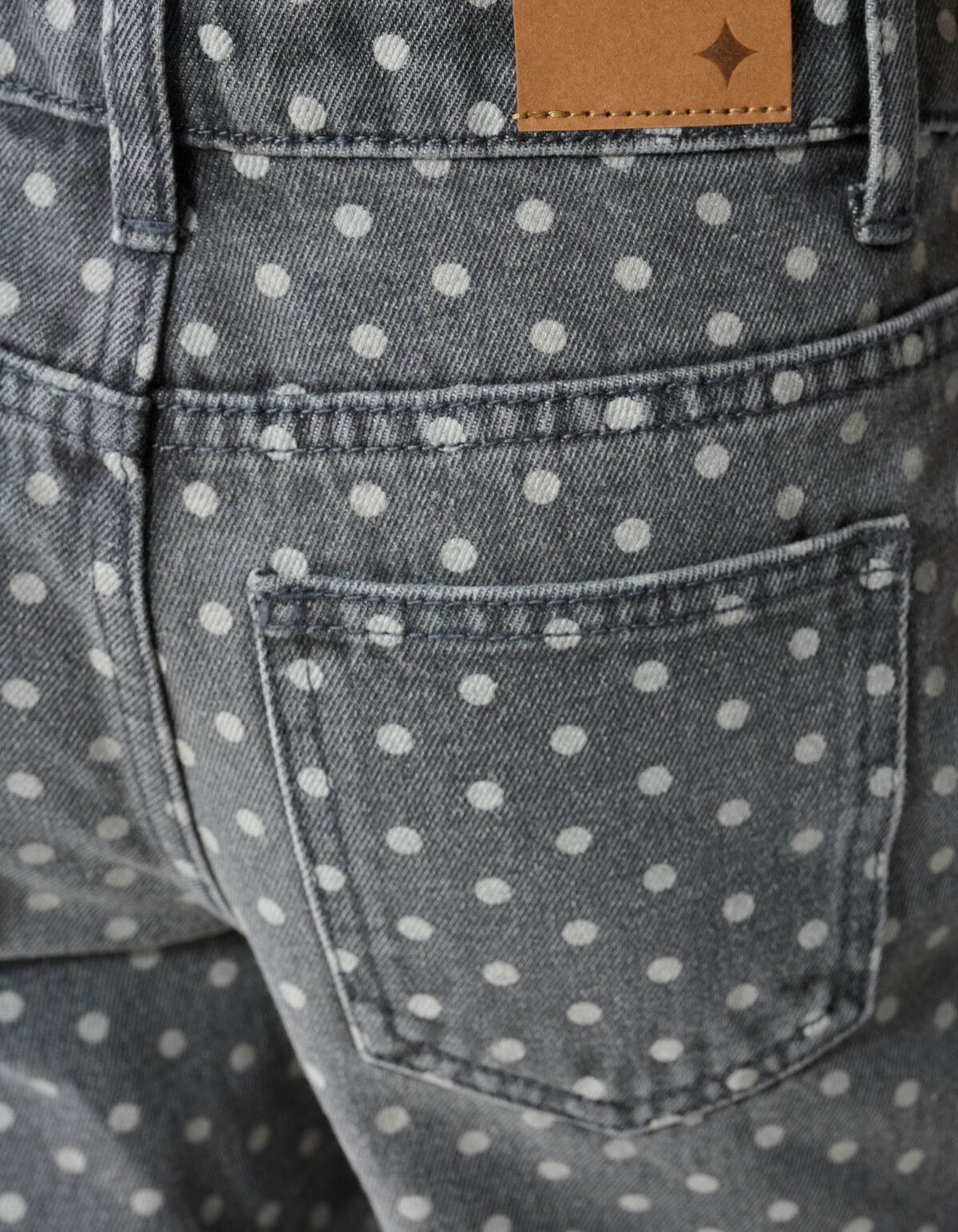 Wide Leg Dot Jeans Grijs SHOEBY GIRLS