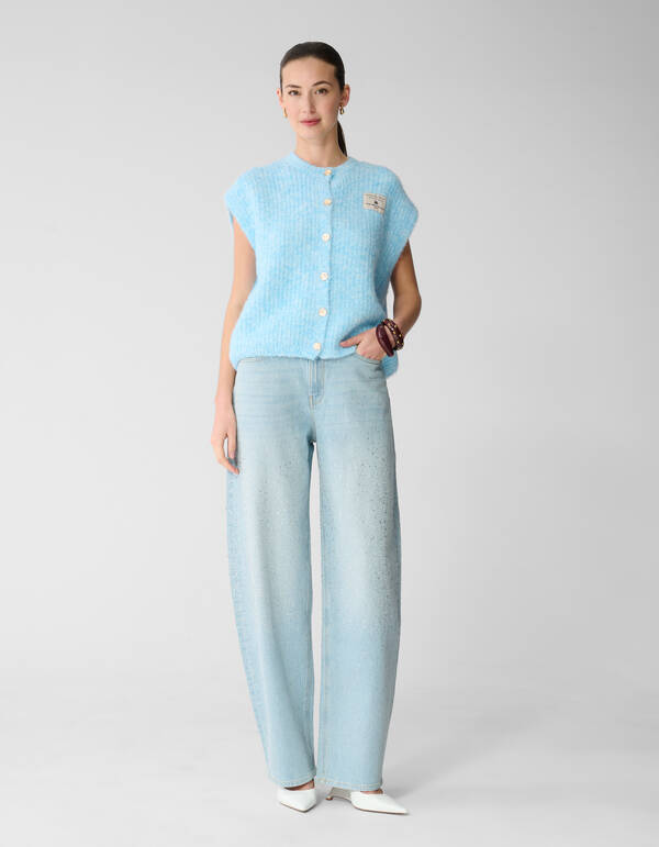 Strass Waterfall Barrel Fit Jeans Bleached SHOEBY WOMEN