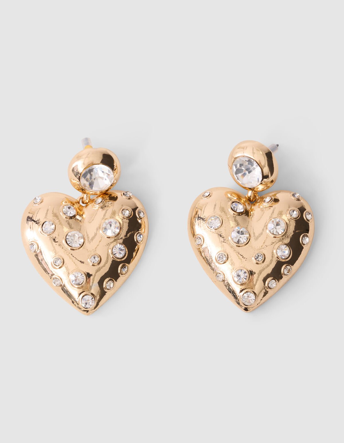 Strass Heart Oorbellen Goud SHOEBY ACCESSOIRES