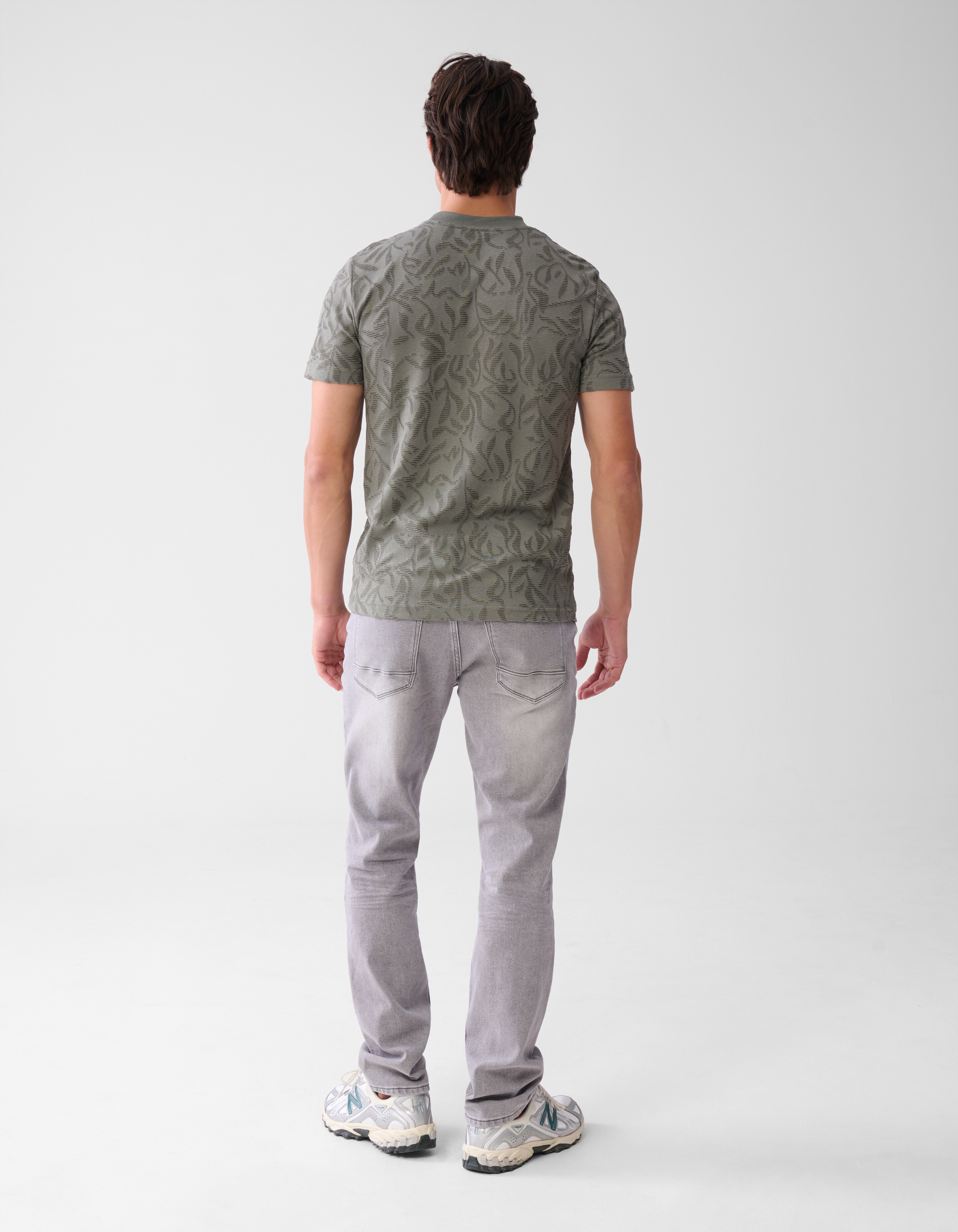 Structuur T-shirt Donkergroen SHOEBY MEN