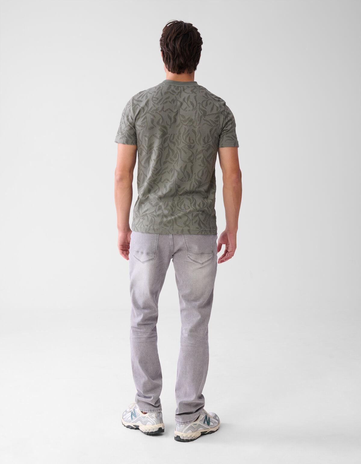 Structuur T-shirt Donkergroen SHOEBY MEN