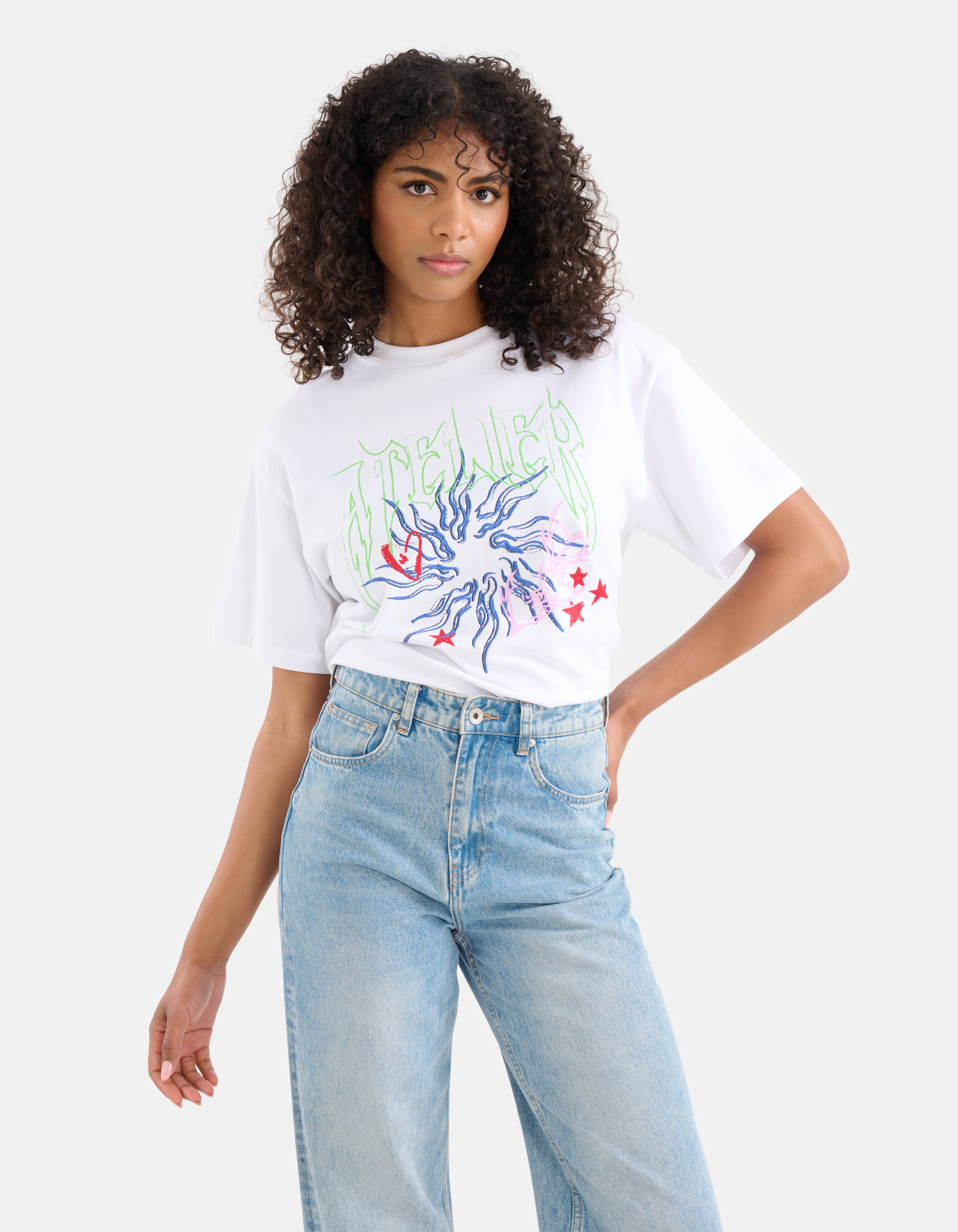 Artwork T-shirt Wit SHOEBY WOMEN