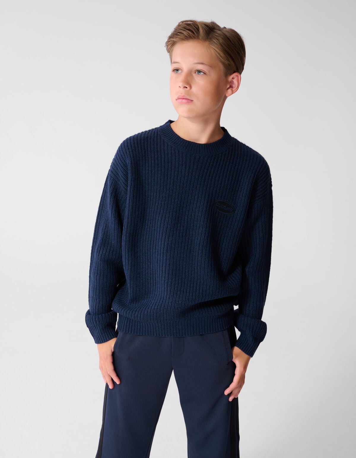 Relaxed Embroidery Gebreide Trui Donkerblauw SHOEBY BOYS