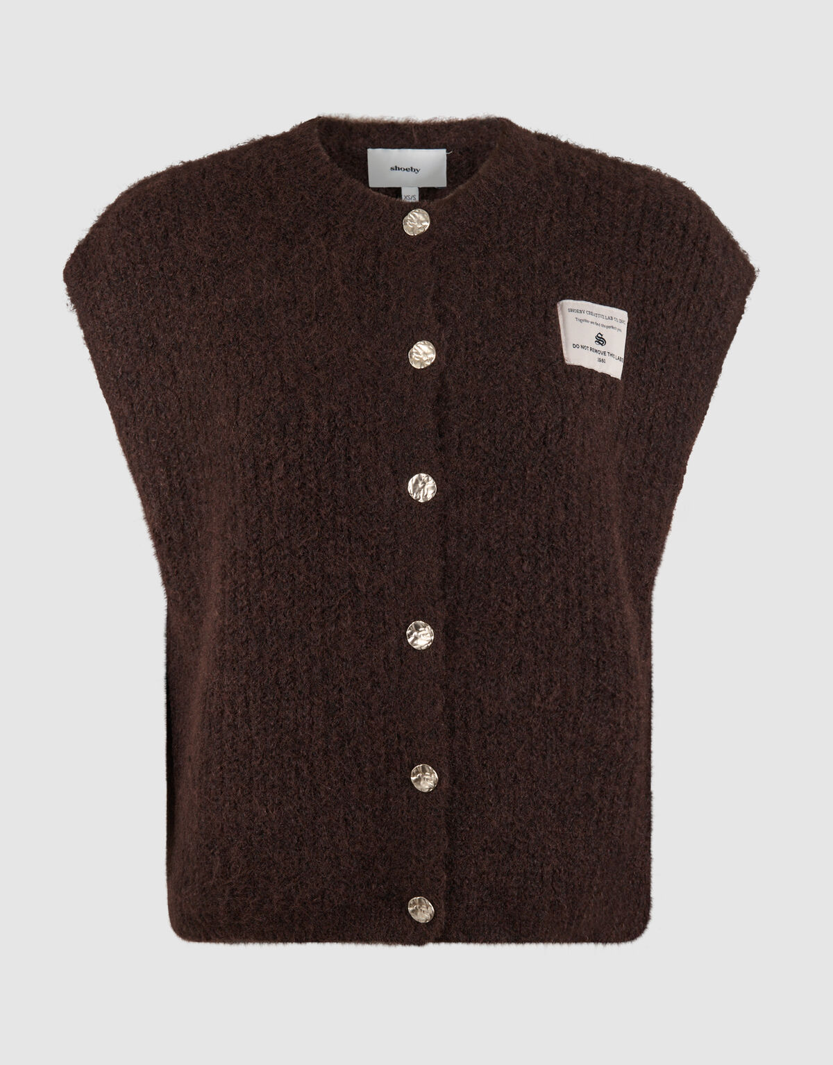 Hairy Button Gilet Donkerbruin SHOEBY WOMEN