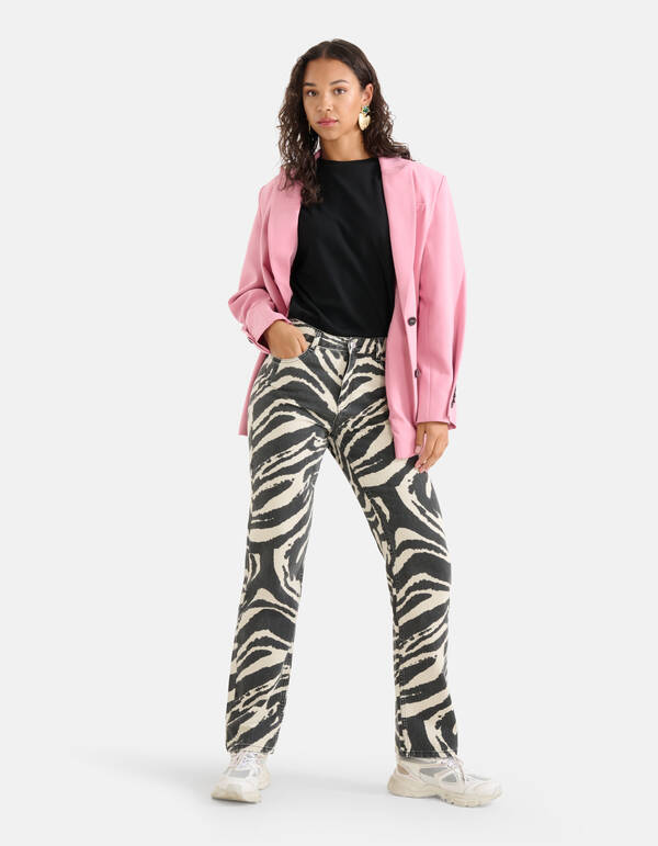 Zebraprint Denim Jeans Zwart L33 SHOEBY WOMEN