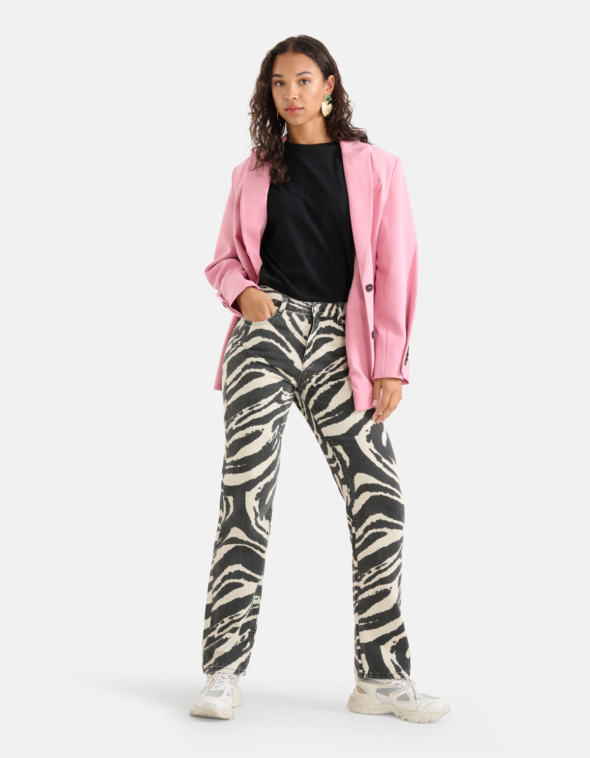 Zebraprint Jeans Zwart SHOEBY WOMEN