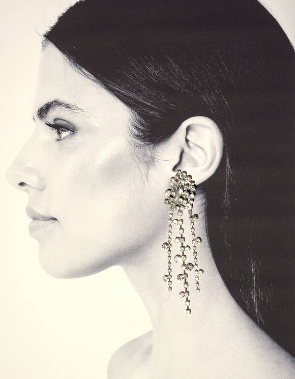 Beaded Waterval Oorbellen Zwart SHOEBY ACCESSOIRES