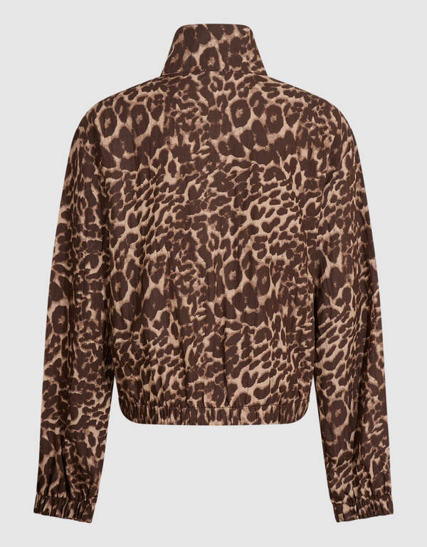 Leopard Funnel Neck Blouse Bruin SHOEBY GIRLS
