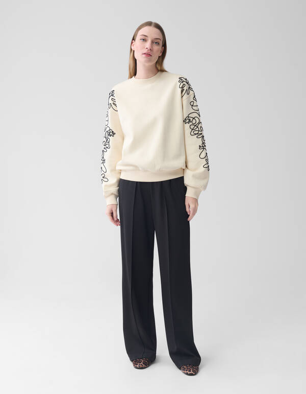 Basis Wide Leg Broek Zwart SHOEBY WOMEN