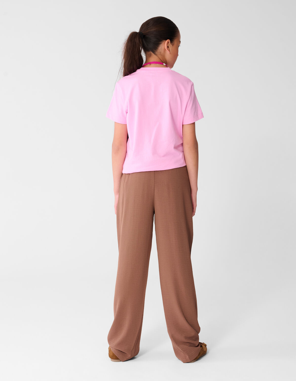 Twist Wide Leg Broek Bruin SHOEBY GIRLS