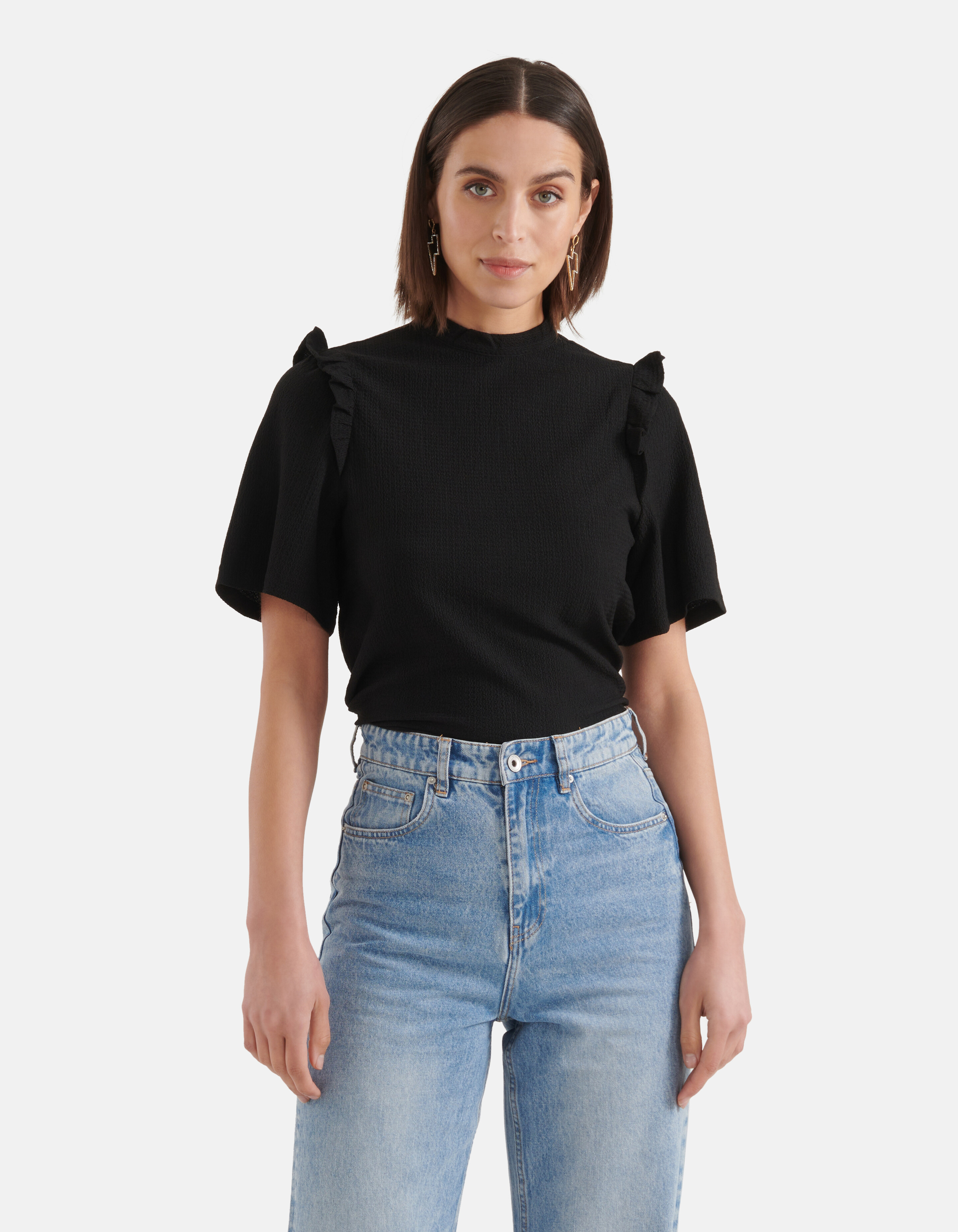 Crinkle Top Zwart SHOEBY WOMEN