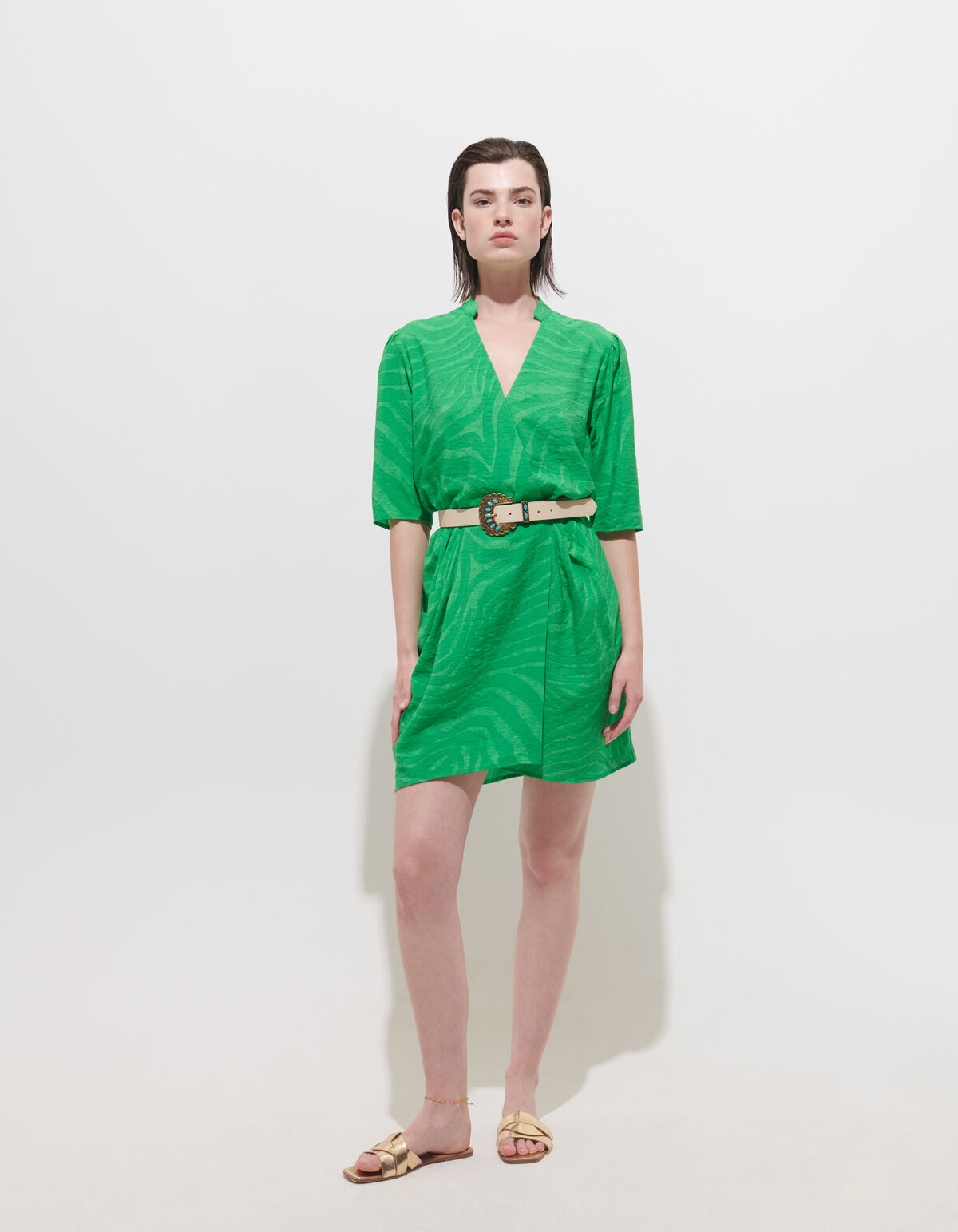 Zebra Print Jurk Groen SHOEBY WOMEN